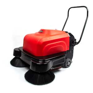 Commercial 41.3 in. W 64500 sq. ft. Triple Brush Walk Behind Floor Sweeper with Water Sprinklers for Dust Control