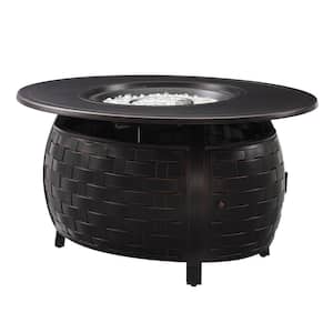 Parsons 48 in. x 24.5 in. Oval Aluminum LPG Fire Pit Kit in Antique Bronze