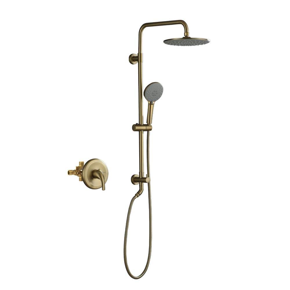 3-Spray Patterns with 2.5 GPM 10 in. Wall Mount Dual Shower Heads with Pres