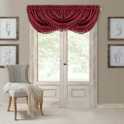 Elrene Mia Beaded Scallop Window Valance 026865901573 - The Home Depot