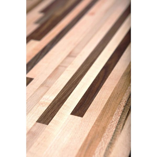 Unfinished Maple/Walnut Maple 8 ft. L x 25 in. D x 1.5 in. T Butcher Block Countertop