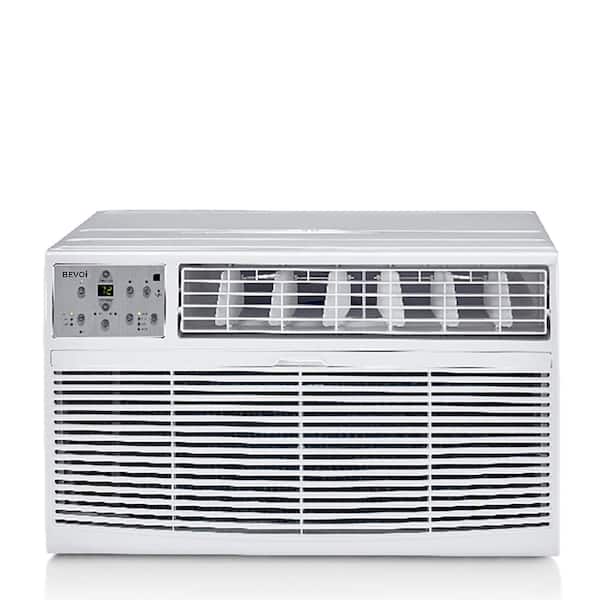 Bevoi 12,000 BTU 115-Volt Through-the-Wall Air Conditioner Cools 550 Sq. Ft. with remote in White