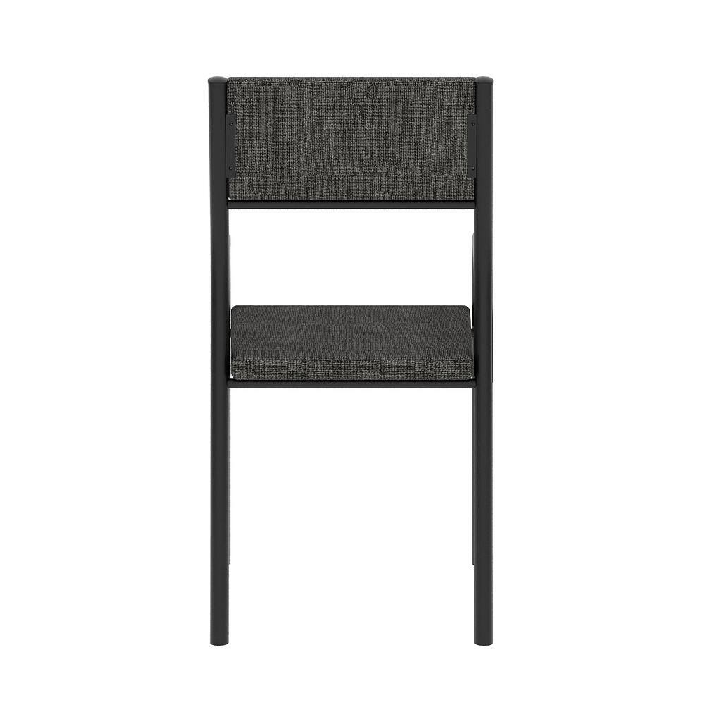 Black Armless Office Chair with Metal Frame