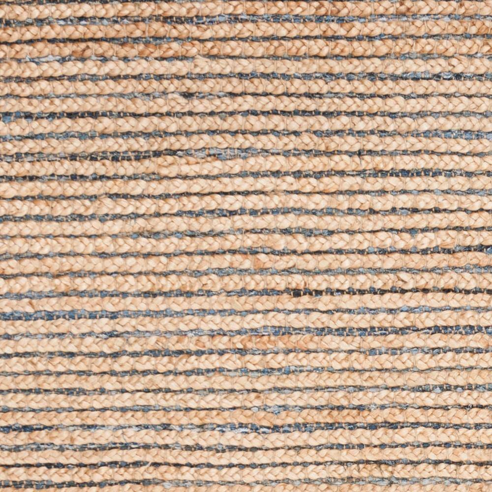 Natural and Blue Wool Flat Woven Reversible Rug, 4' x 6'
