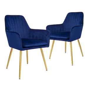 Accent Arm Chairs, (Set of 2) Navy Blue