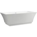 Strasbourg 59 in. Acrylic Flatbottom Freestanding Bathtub in White