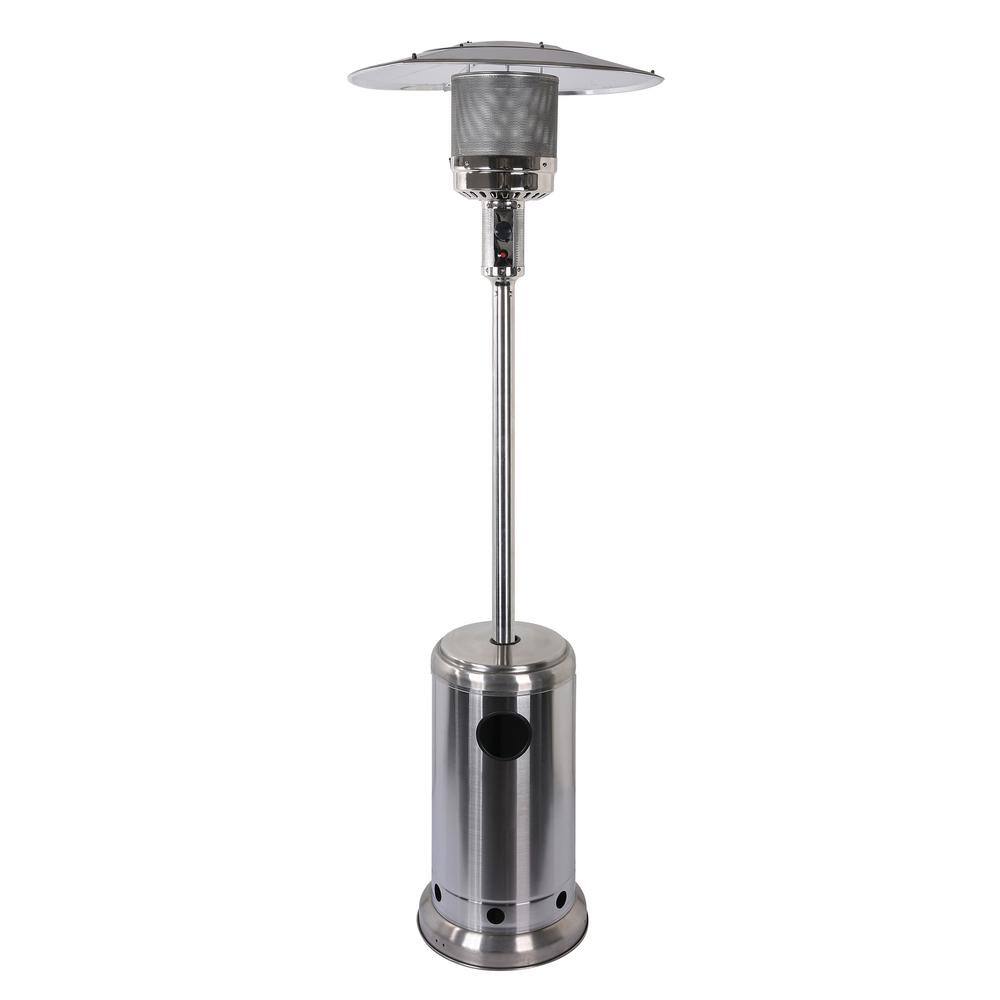 89 in. Outdoor Freestanding 47,000 BTU Floor Standing Patio Heater with Wheels, Silver Stainless Steel price history on PriceWatchPro