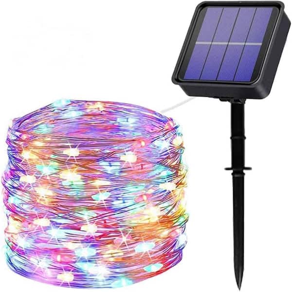 Solar Curtain Lights 7. 9ft x 6ft 144 LED Outdoor Waterproof with Timer 8 Modes for Garden Patio Decor Multicolor