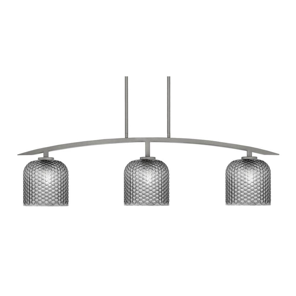Siena 41 in. 3-Light Graphite Chandelier with 7 in. Smoke Textured Glass Sh