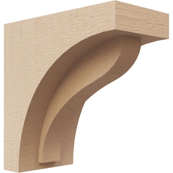 Ekena Millwork 3 in. x 6 in. x 6 in. Series 1 Classic Helena Rough Cedar Woodgrain Timberthane Polyurethane Corbel, Primed Tan