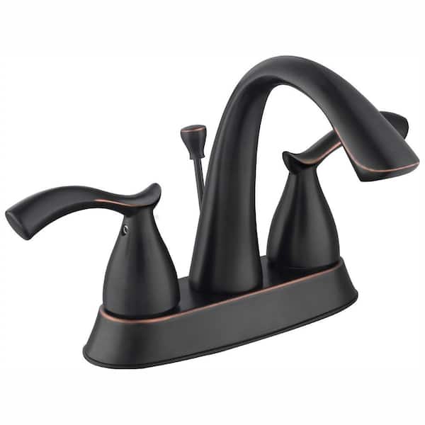 Glacier Bay Edgewood 4 in. Centerset Double-Handle Bathroom Faucet in Mediterranean Bronze