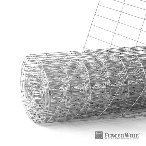 Fencer Wire 5 ft. x 50 ft. 12.5-Gauge Welded Wire Fence with 2 in. x 4 in. Mesh, Galvanized Welded Fence Wire Roll