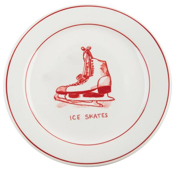 Molly Hatch Molly Hatch 8.5 in. D Ice Skates Salad Plate
