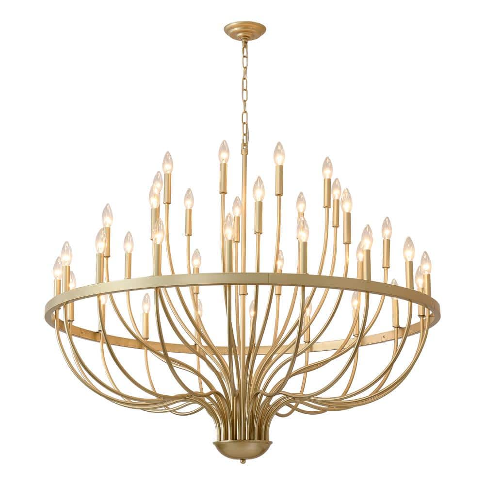 47.3 in. 36-Light Gold Island Candlestick Chandelier Light for Living Room Dining Room Foyer price history on PriceWatchPro