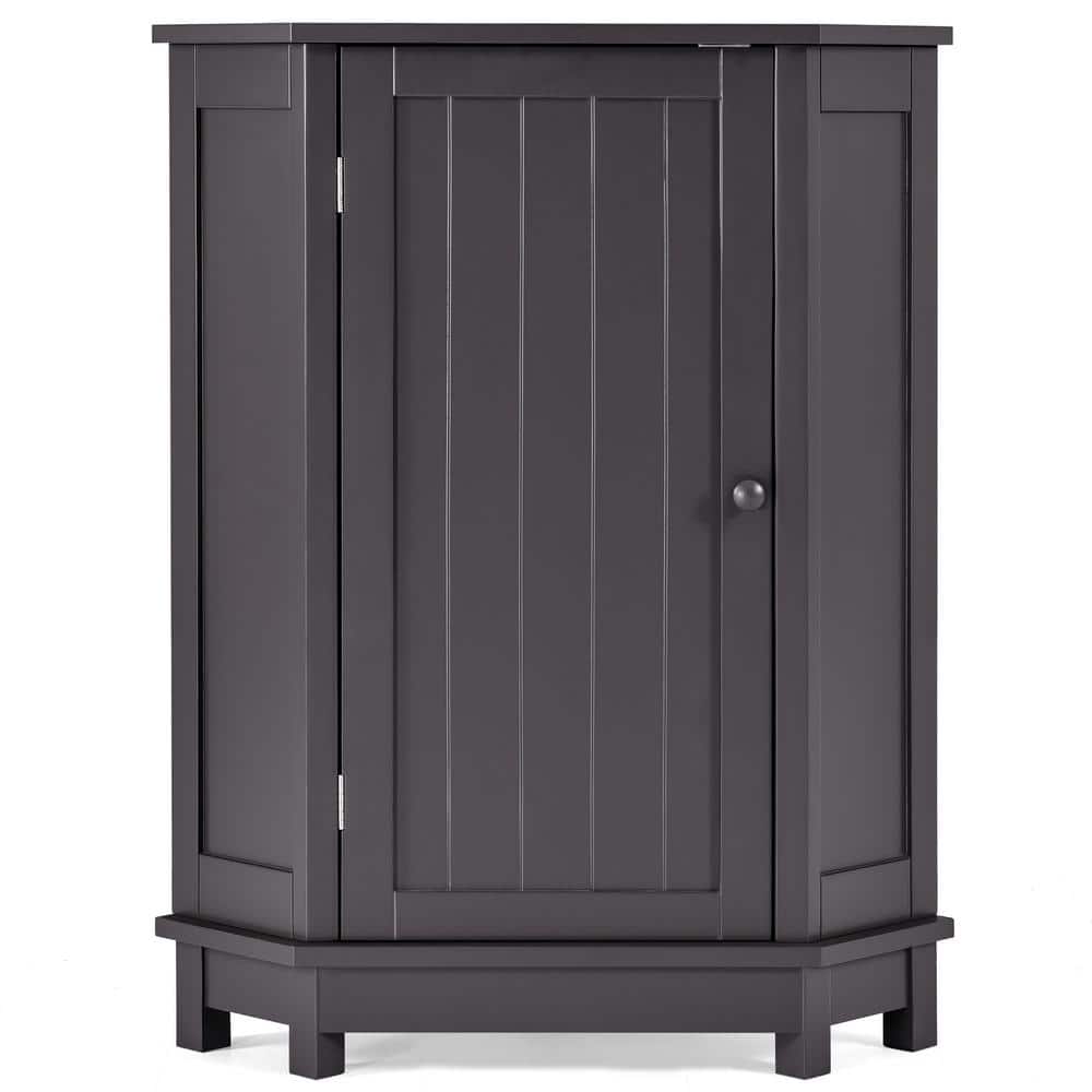 17.5 in. W x 17.5 in. D x 31.40 in. H Black Brown Bathroom Cabinet Triangle