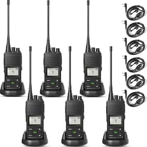 Programmable 5 Mile Range Rechargeable Waterproof 2-Way Radio with Charger 6-Pack