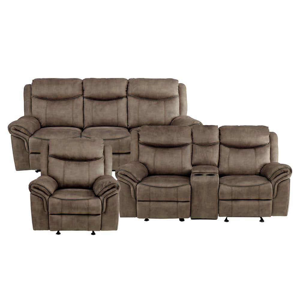 Creeley 88.5 in W Pillow Top Arm Microfiber Rectangle Manual Reclining Sofa