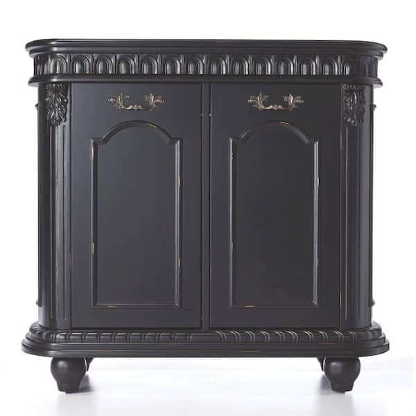 Home Decorators Collection 35 in. W Kendall Double Pull-Out Hamper in Antique Black