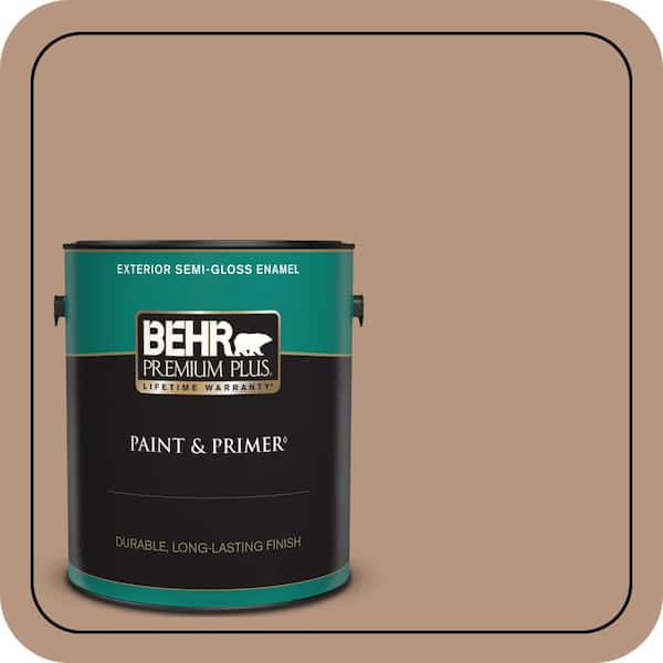 BEHR PREMIUM PLUS 1 gal. #S220-4 Potters Clay Semi-Gloss Enamel Exterior Paint & Primer