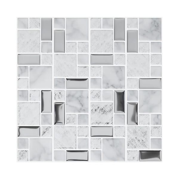 Peel&Stick Backsplash Tile Vinyl Wall Tiles 10 in. x 10 in. x 0.04 in. Stick on Backsplashfor Kitchen Wall 10-Tiles/Pack