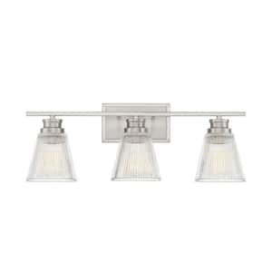 Hukoro Romance 25.98 In. 3-Light Vanity Light With Brushed Nickel ...