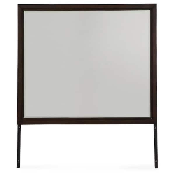 Signature DESIGN BY ASHLEY Neymorton Black 42 in. W x 37 in. H Contemporary Rectangle Wood Framed Mirror