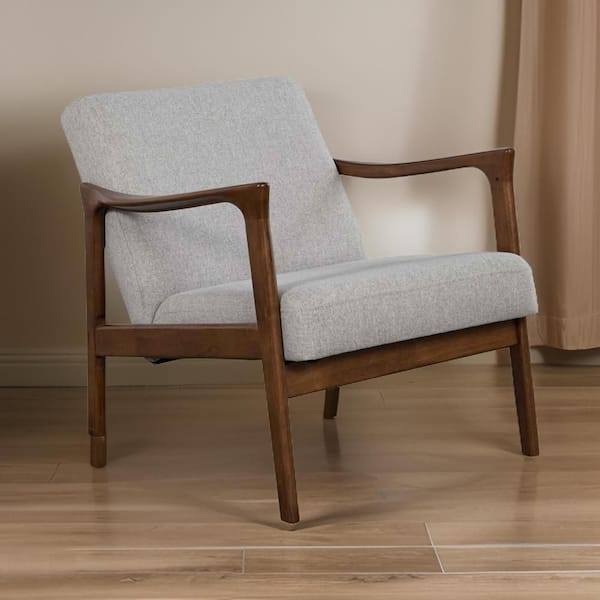 Benjara Gray and Brown Microfiber Arms Chaise Lounge
