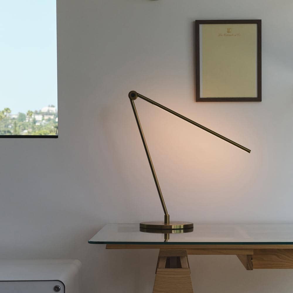 Brass Adjustable Touch Sensor LED Desk Lamp
