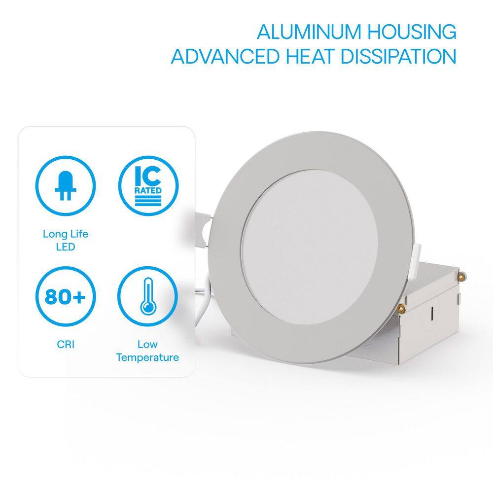 4'' White Aluminum LED Canless Recessed Lighting Kit