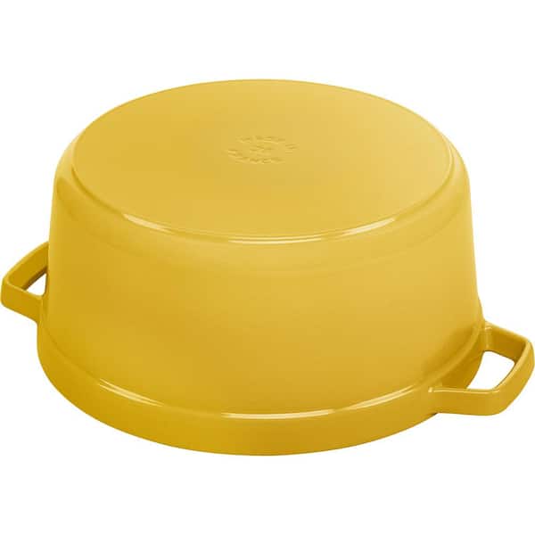 staub Cast Iron 7-qt. Round Cast Iron Dutch Oven in Citron with