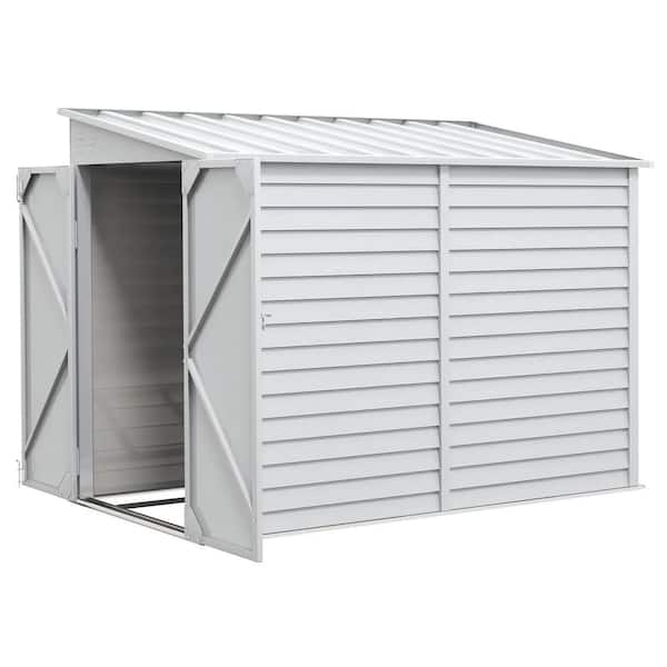 9 ft. W x 5 ft. D White Metal Garden Shed for Outdoor Use (45 sq. ft. )