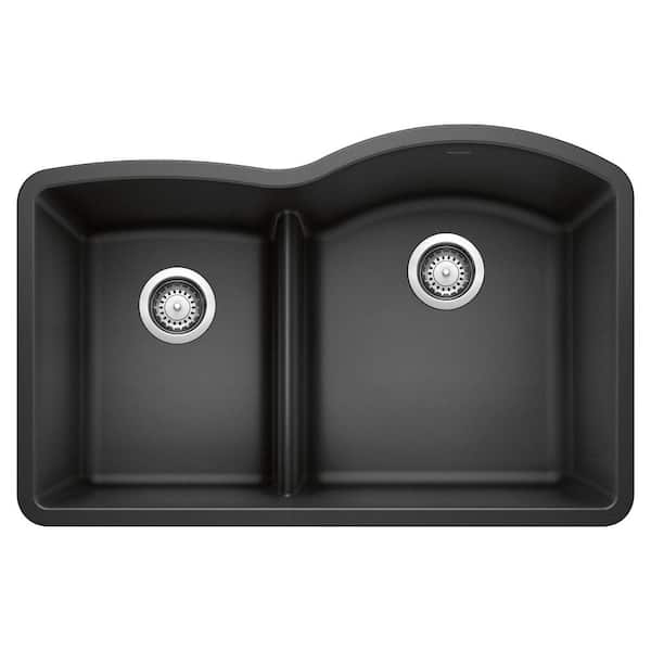 Blanco DIAMOND 32 in. Undermount Double Bowl Anthracite Granite Composite Kitchen Sink