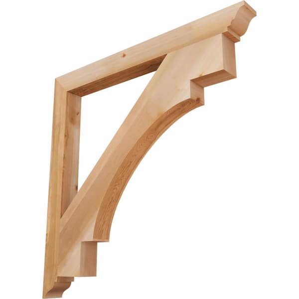 Ekena Millwork 3.5 in. x 44 in. x 44 in. Western Red Cedar Merced Traditional Smooth Bracket