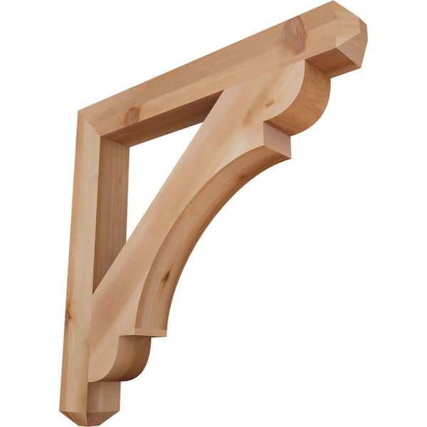 Ekena Millwork 3.5 in. x 32 in. x 32 in. Western Red Cedar Olympic Craftsman Smooth Bracket