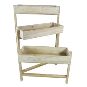 Wooden 3-Tier Movable Shelf Storage Rack
