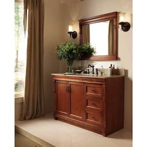 Naples 36 in. W Bath Vanity Cabinet Only in Warm Cinnamon with Right Hand Drawers