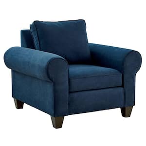 Clarendon Navy Upholstered Arm Chair 8040-10 - The Home Depot