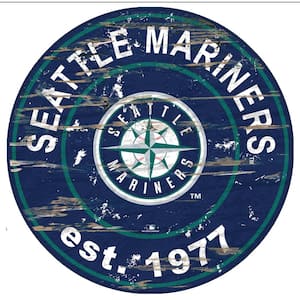 MLB Seattle Mariners 24 in. Distressed Wooden Wall Art Circle Sign