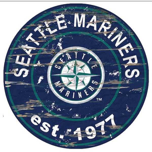 Fan Creations MLB Seattle Mariners 24 in. Distressed Wooden Wall Art Circle Sign
