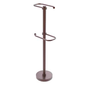 Free Standing Two Roll Toilet Tissue Stand in Antique Copper