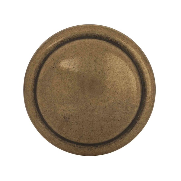 Everyday Heritage 1-3/8 in. (35mm) Traditional Light Antique Brass Round Cabinet Knob