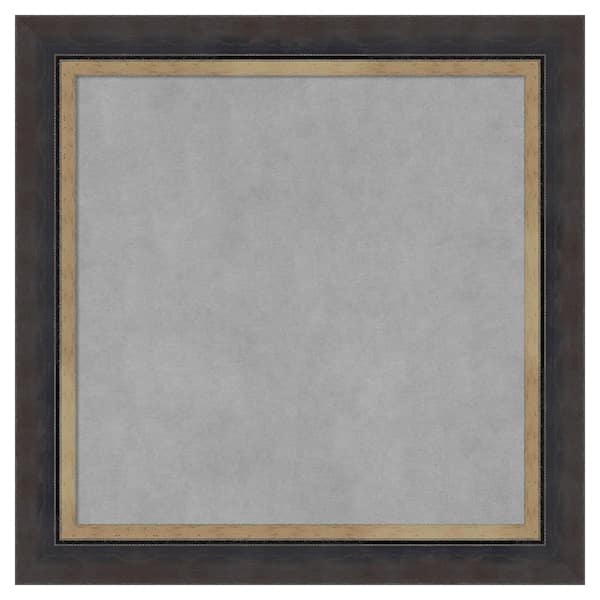 Amanti Art Hammered Charcoal Tan 25 in. x 25 in Framed Magnetic Board