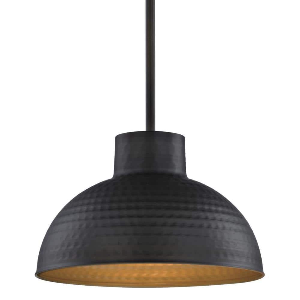 Industrial Hammered Oil Rubbed Bronze Mini Pendant Light