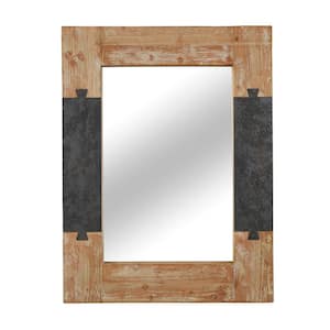 Large Rectangle Brown Beveled Glass Casual Mirror (41.25 in. H x 31.5 in. W)