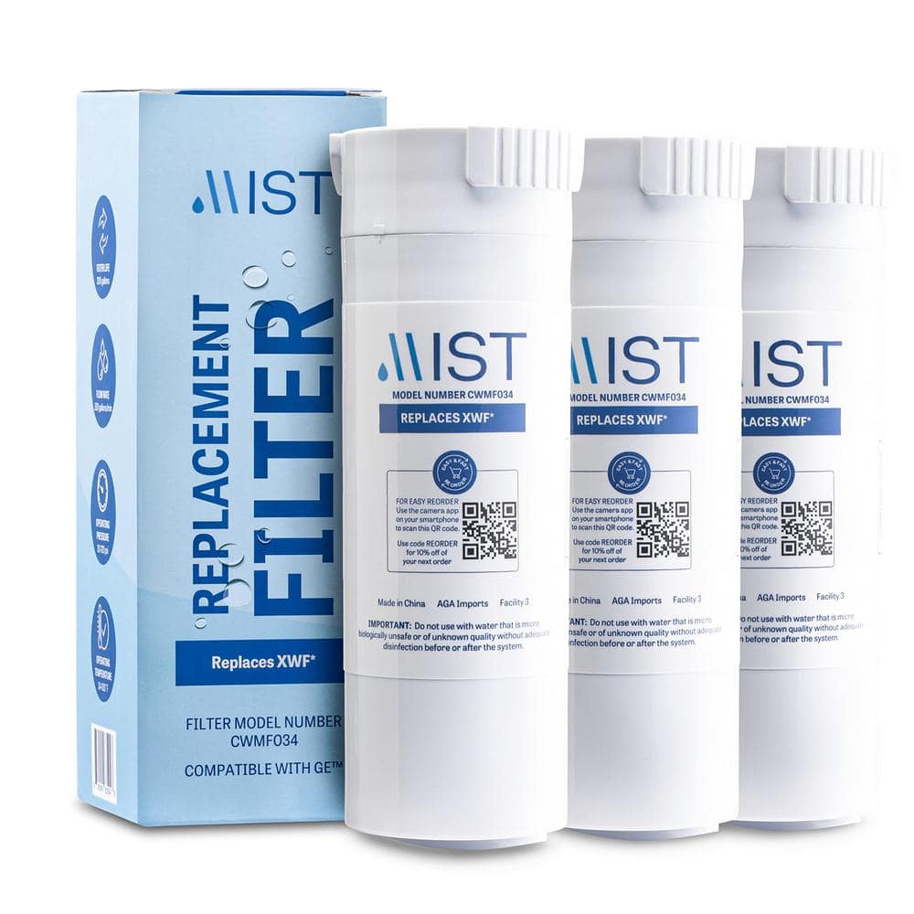 Mist XWF Compatible with GE XWF, WR17X30702, GBE21, GDE21, GDE25 Refrigerator Water Filter (3-Pack)