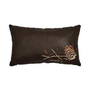Daniel Pine Cone Brown Boudoir Embellished Decorative Throw Pillow