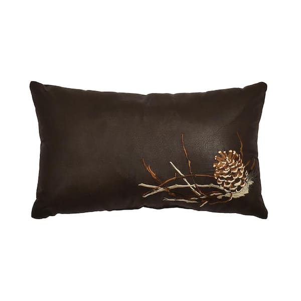Unbranded Daniel Pine Cone Brown Boudoir Embellished Decorative Throw Pillow