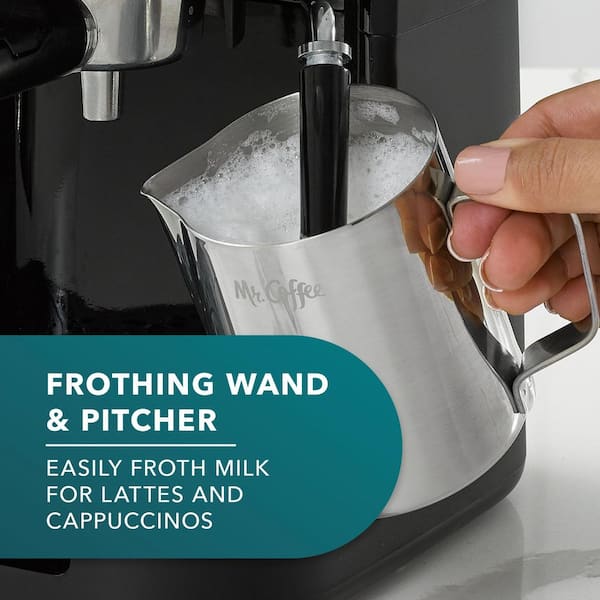 Mr. Coffee 4-Cup Stainless Steel Espresso Machine with Frothing