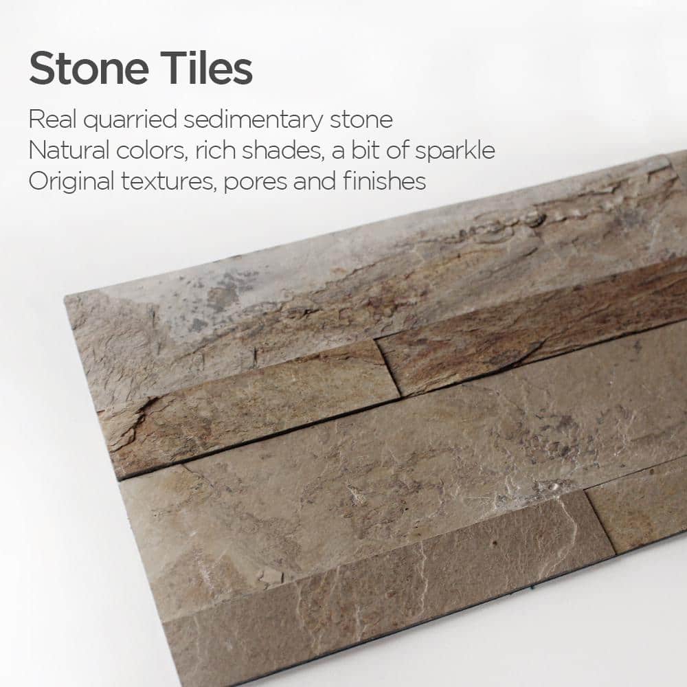 6'' x 24'' Stone Brown Peel and Stick Mosaic Tile