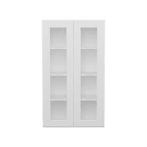 24 in. W x 12 in. D x 42 in. H in Shaker White Ready to Assemble Wall Kitchen Cabinet with No Glasses